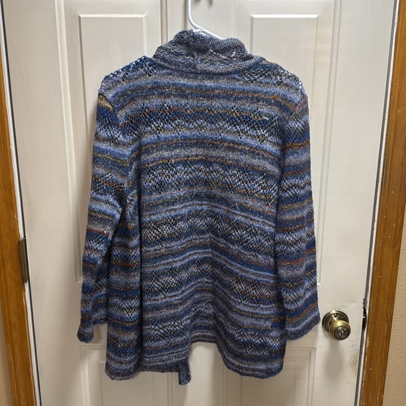 Alfred Dunner Multicolor Fall Colors Striped Knit Open Cardigan size S - Picture 2 of 6